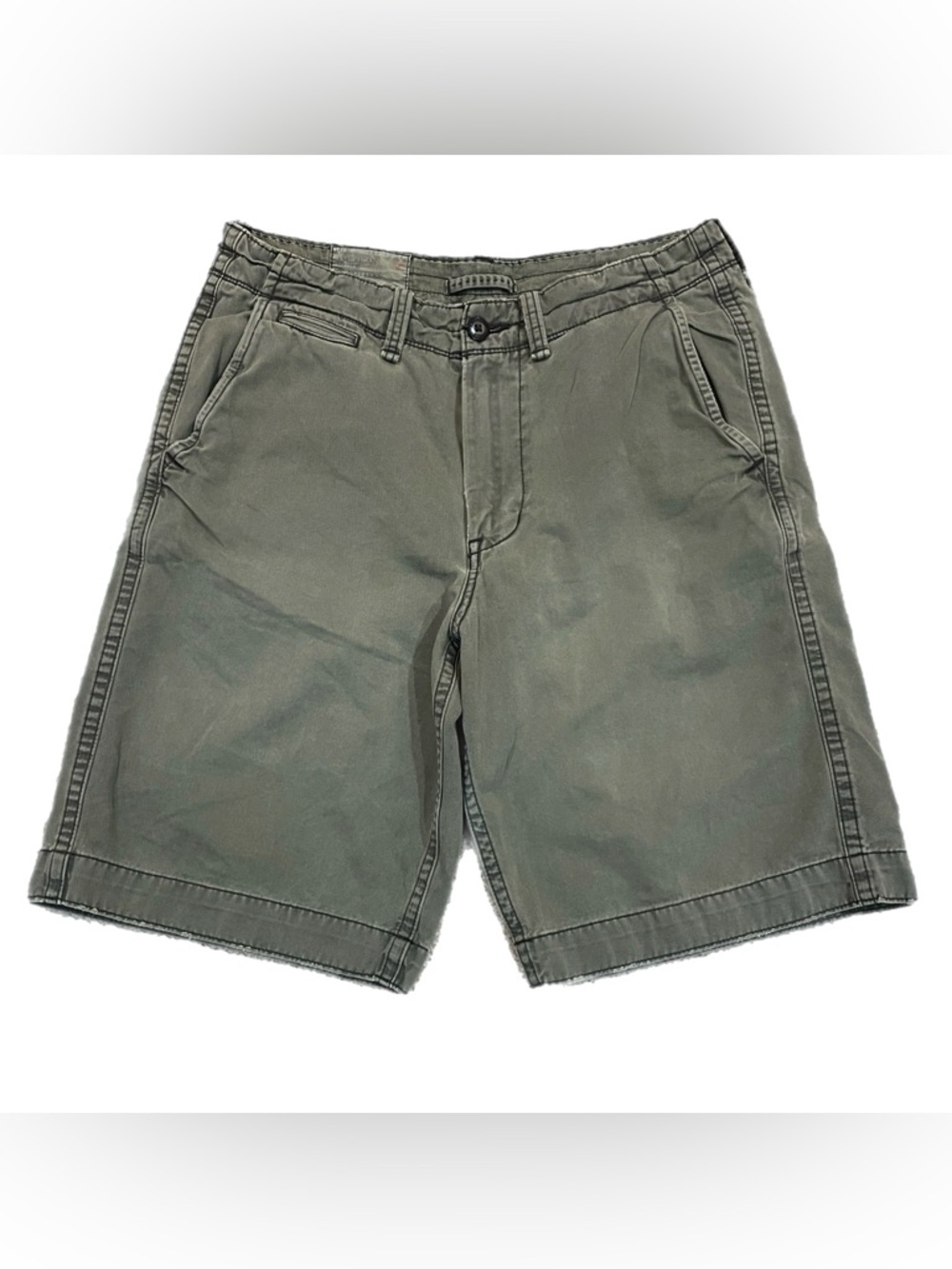 Men’s American Eagle Cargo Chino Shorts Longer Length Size 33 Dark Green